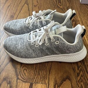 Adidas Cloudform Comfort Heathered Gray and White Running Shoes